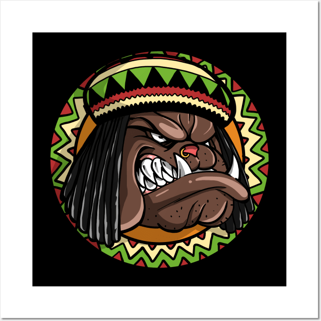 Franck, the bulldog, Rasta Mode Wall Art by TomiAx